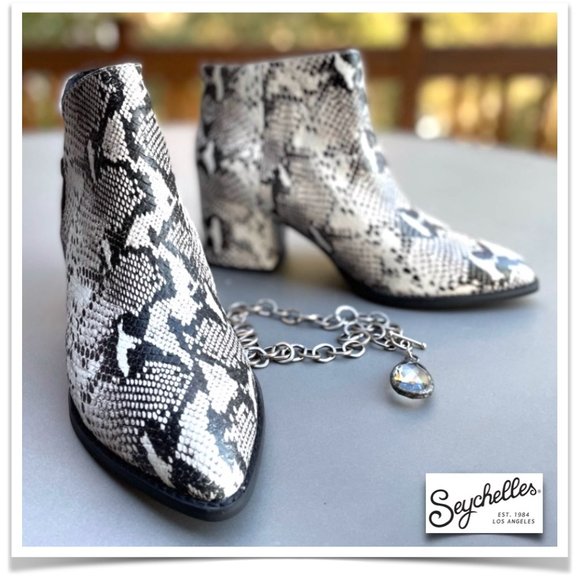 Seychelles Shoes - Chaparral Black/White Python Leather Boot